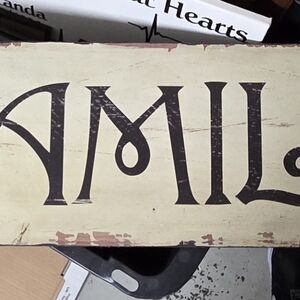 Rustic Family Wall Sign in Cream and Black